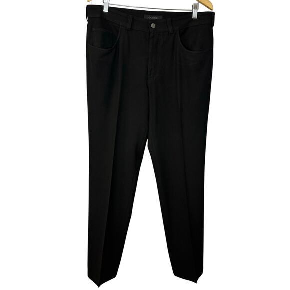 Atelier Gardeur Dress Casual Pants Solid Black Polyester Blend Men's 36x32
